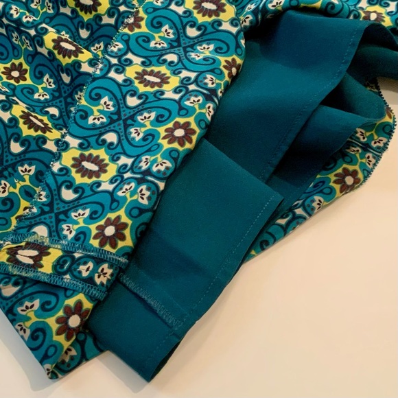 Fossil 100% Silk Teal Patterned Dress - Picture 6 of 8